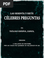 Zapata - Las Sesenta y Siete Celebres Preguntas Del Teologo Español