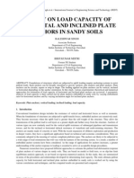 A Study On Load Capacity of Horizontal and Inclined Plate Anchors in Sandy Soils