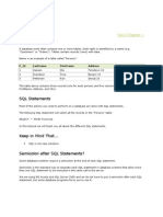 Syntax: Database Tables