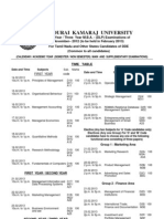 MBA Time Table