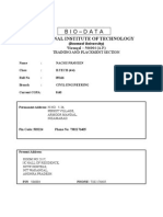 Bio-Data: National Institute of Technology