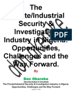 The Private/Industrial Security & Investigation Industry in Nigeria: Opportunities, Challenges and The Way Forward