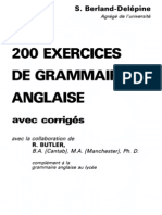 200 Exercices de Grammaire Anglaise