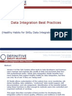 Data Integration Best Practices: (Healthy Habits For SAS Data Integration Studio Users)