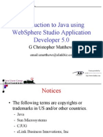 Introduction To Java With WebSphere Studio Developer - Version 5.0