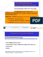 Phys 371: Materials Physics Introduction To Materials Science)