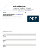 Cub Scout Astronomy Worksheet