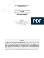 Photovoltaic Power Systems and The 2005 National Electrical Code - Suggested Practices