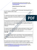 KPIT Sample Aptitude Placement Paper Level1