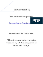 Ten Proofs For The Superiority of IMAM ALI (A.s)