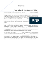 The Harm When Schools Play Down Writing: Cloze Text