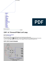 220V AC Powered White Led Lamp