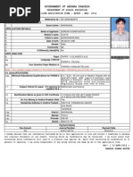 Government of Andhra Pradesh: Department of School Education On-Line Application Form - Aptet - May, 2012