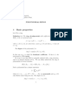 1 Basic Properties: Polynomial Rings