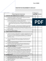 Program Registration Requirements Checklist