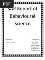 SAP Report of Behavioural Science