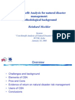 Costs-Benefit Analysis For Natural Disaster Management: Methodological Background