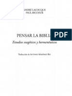 André Lacocque Paul Ricoeur Pensar La Biblia