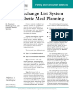 The Exchange List System For Diabetic Meal Planning: Family and Consumer Sciences