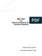 Notas Sobre El Manual de Historia de La Literatura de Max Aub