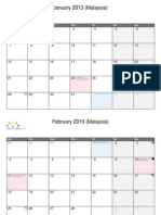 January 2013 (Malaysia) : Mon Tue Wed Thu Fri Sat Sun