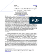 Financial Management Practices in Small and Medium Enterprises in Selected Districts in Western Uganda