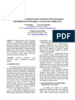 Capacitor Placement For Loss Reduction in Radial Distribution Networks: A Two Stage Approach