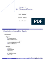 ELE 301: Signals and Systems: Prof. Paul Cuff