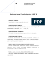 Calendario Escolarizacion