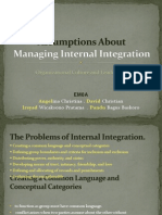 Assumption About Managing Internal Integration