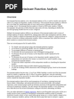 Discriminant Function Analysis