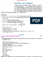 Polynomials Over Integers: Note Prints