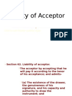 Liability of Acceptor