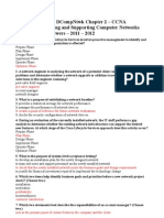 Take Assessment - Dcompntwk Chapter 2 - Ccna Discovery: Designing and Supporting Computer Networks (Version 4.0) - Answers - 2011 - 2012