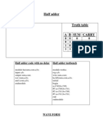 Half and Full Adder Implementation in Verilog (DSD)