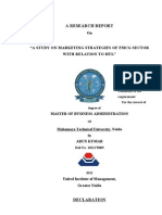 A Study On Marketing Strategies of FMCG Sector With Relation To Hul"