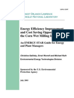 Energy Efficiency Improvement and Cost Saving Opportunities For The Corn Wet Milling Industry