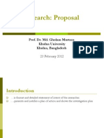 Research: Proposal: Prof. Dr. Md. Ghulam Murtaza Khulna University Khulna, Bangladesh