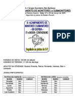 Programacao Acampamento de Monitores e Submonitores