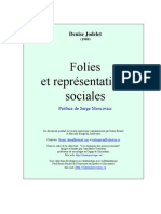 JODELET, Folies Et Représentations Sociales