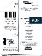 Employment of Armor in Korea Vol 1 Operations Research Study