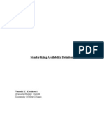 Standardizing Availability Definition: Vamshi K. Katukoori