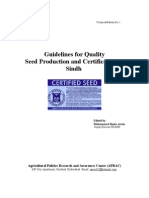 Guidelines For Quality Seed Production and Certification