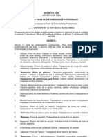 Decreto 1832 de 1994 - Tabla de Enfermedades Profesionales