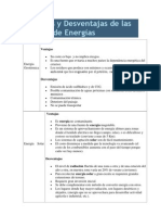 Ventajas y Desventajas de Las Fuentes de Energías