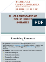 Classificazione Delle Lingue Romanze