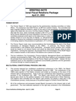 Briefing Note On First Nations-Fiscal Relations Bill 2002