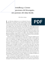 Strindberg y Cioran Dos Expresiones Del Desengaño, Dos Pasiones Del Alma Lúcida. Elsa Torres Garza