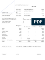 Full and Final Settlement Format