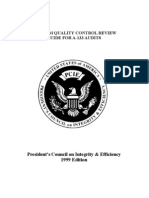 Uniform Quality Control Review Guide For A-133 Audits: President's Council On Integrity & Efficiency 1999 Edition